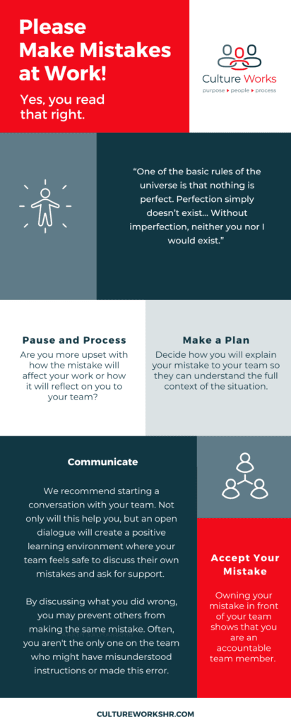 infographic describing the benefits of making mistakes at work